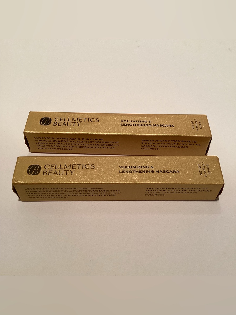 Cellmetics 🆕Volumnizing&Lengthening Mascara duo,black&brown, lash grabbing wand